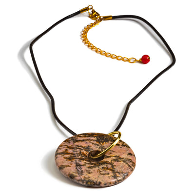 Donut leather cord necklace
